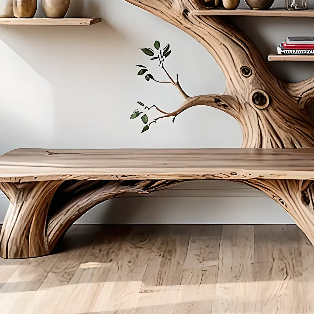 Modern natural solid wood bookshelf