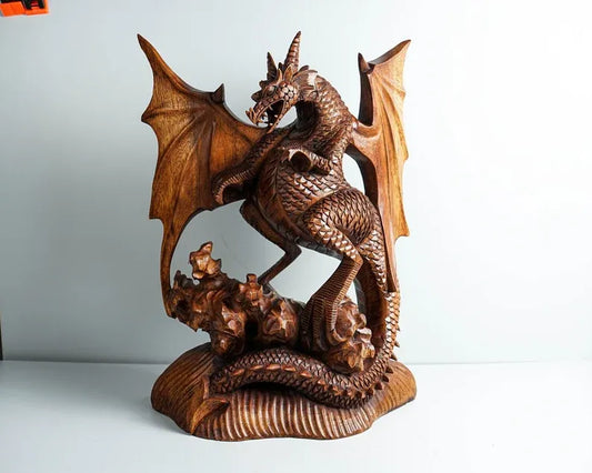Large Wooden Dragon Statue 1