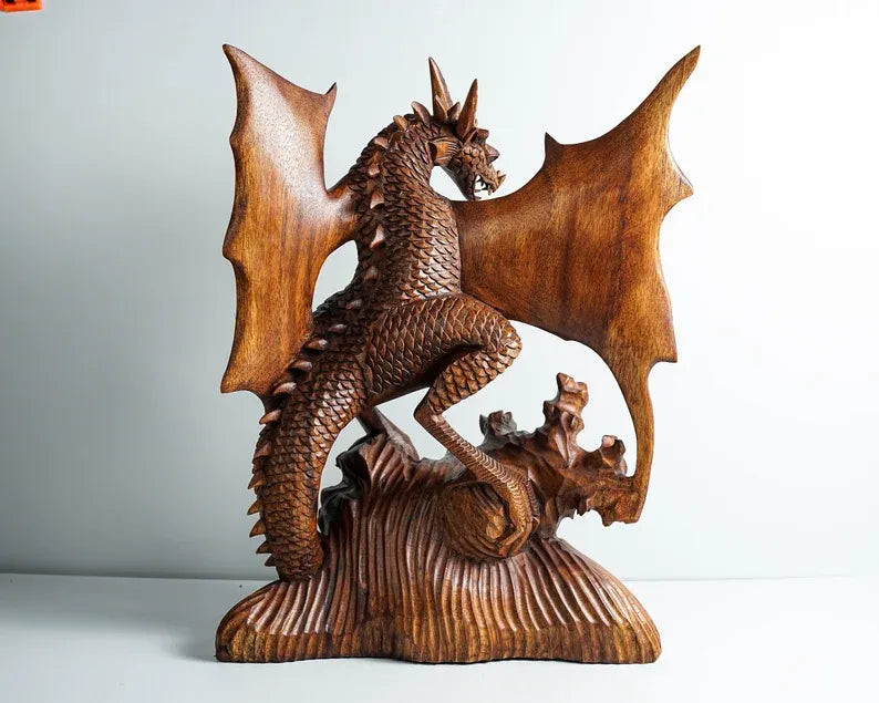 Large Wooden Dragon Statue 1